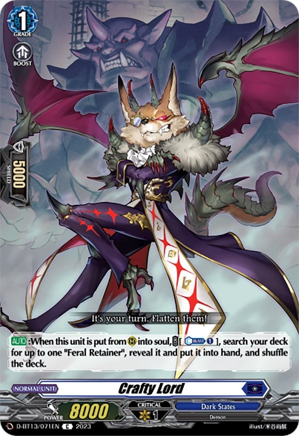 Image for Crafty Lord (D-BT13: Flight of Chakrabarthi) (D-BT13/071EN) - Cardfight Vanguard