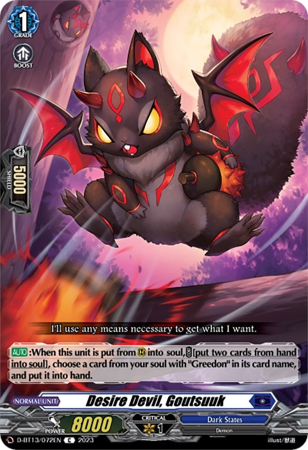 Image for Desire Devil, Goutsuuk (D-BT13: Flight of Chakrabarthi) (D-BT13/072EN) - Cardfight Vanguard