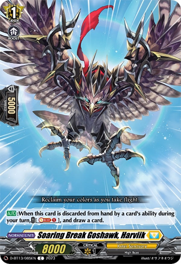 Image for Soaring Break Goshawk, Harviik (D-BT13: Flight of Chakrabarthi) (D-BT13/085EN) - Cardfight Vanguard