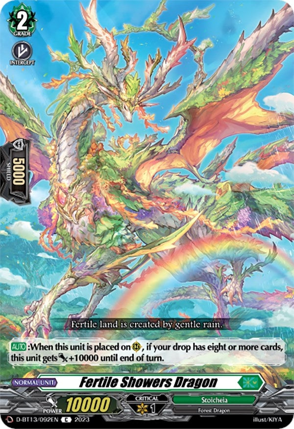 Image for Fertile Showers Dragon (D-BT13: Flight of Chakrabarthi) (D-BT13/092EN) - Cardfight Vanguard