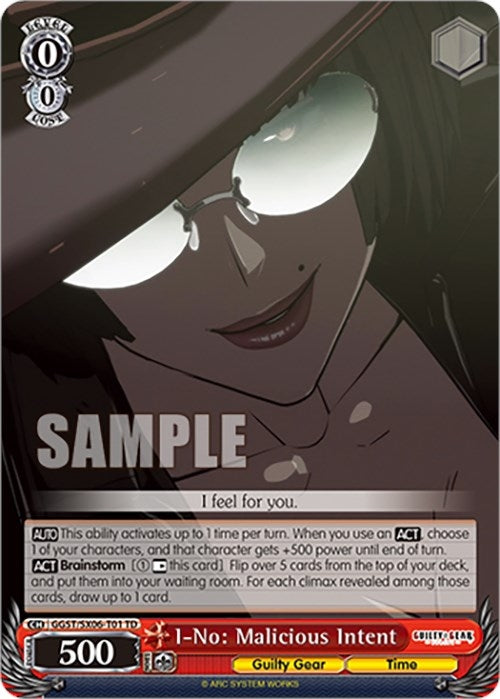 Image for I-No: Malicious Intent (Guilty Gear -Strive-) (GGST/SX06-T01 TD) - Weiss Schwarz
