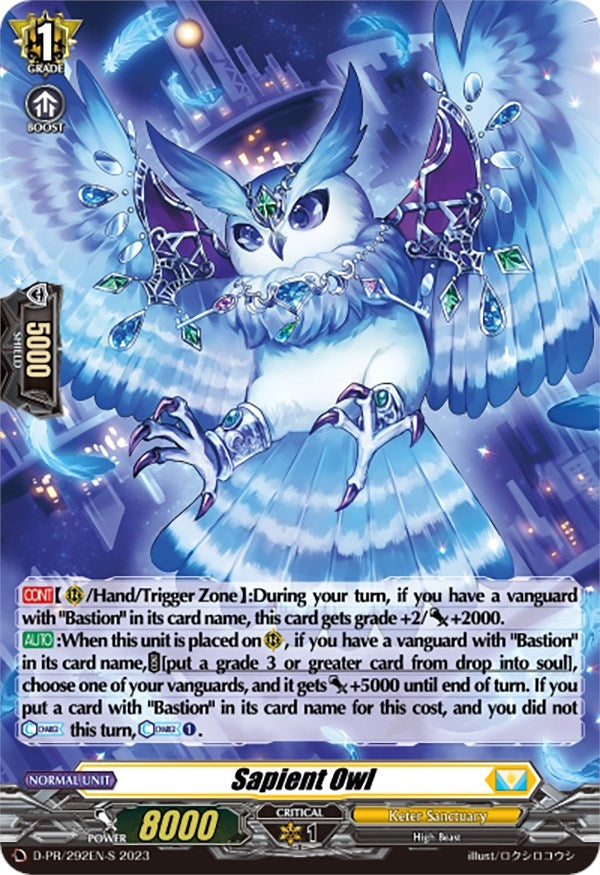 Image for Sapient Owl (Foil) (D Promo Cards) (D-PR/292EN-S) - Cardfight Vanguard