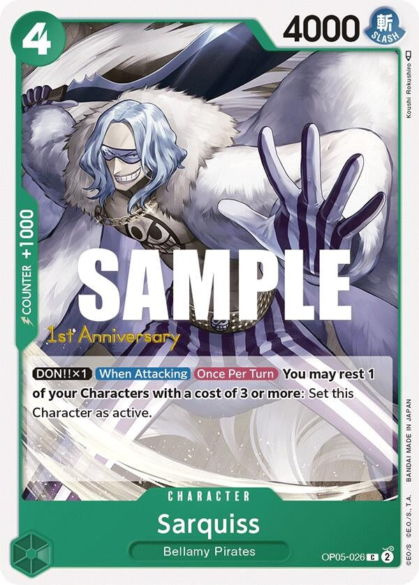 Image for Sarquiss (Awakening of the New Era: 1st Anniversary Tournament Cards) (OP05-026) - One Piece Card Game
