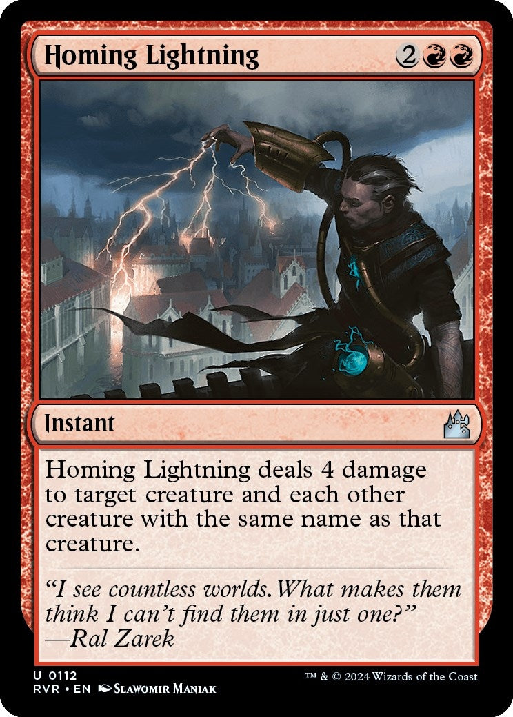 Image for Homing Lightning (Ravnica Remastered) (112) - Magic: The Gathering