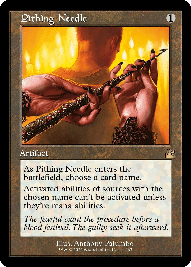 Image for Pithing Needle (Retro Frame) (Ravnica Remastered) (463) - Magic: The Gathering