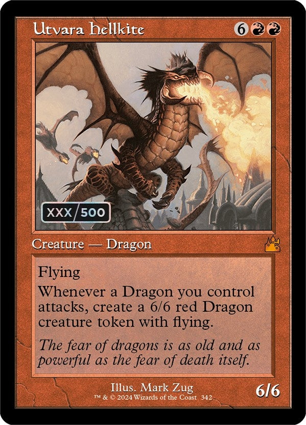 Image for Utvara Hellkite (Retro Frame) (Serial Numbered) (Ravnica Remastered) (342) - Magic: The Gathering