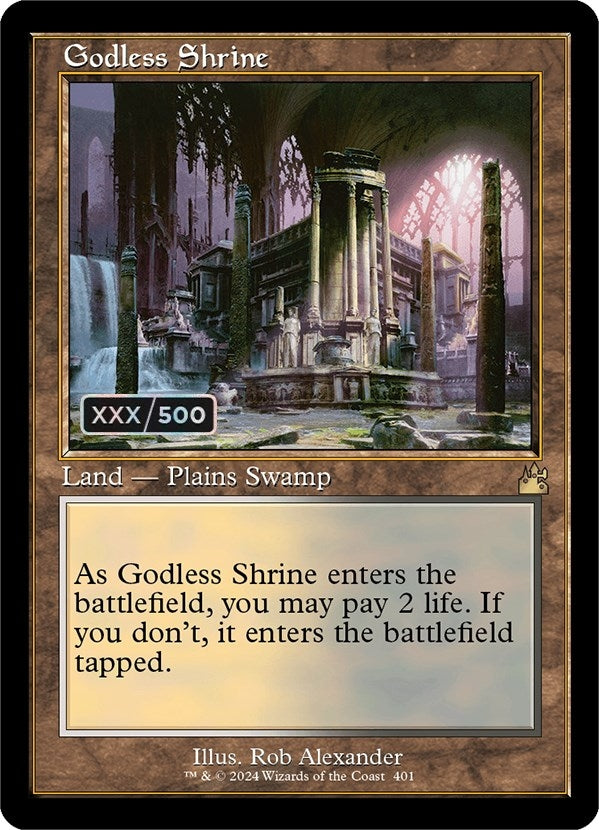 Image for Godless Shrine (Retro Frame) (Serial Numbered) (Ravnica Remastered) (401) - Magic: The Gathering