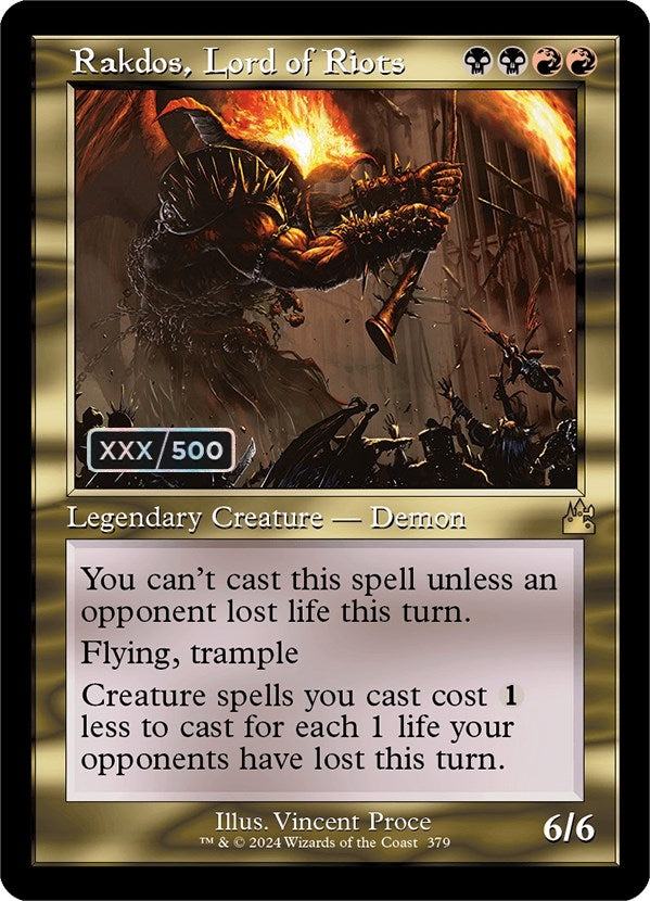 Image for Rakdos, Lord of Riots (Retro Frame) (Serial Numbered) (Ravnica Remastered) (379) - Magic: The Gathering