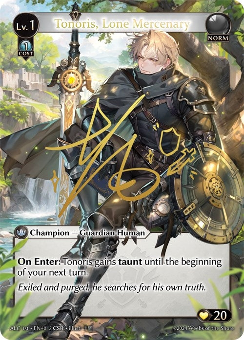 Image for Tonoris, Lone Mercenary (CSR) (ALC1E) (Alchemical Revolution) (012) - Grand Archive TCG