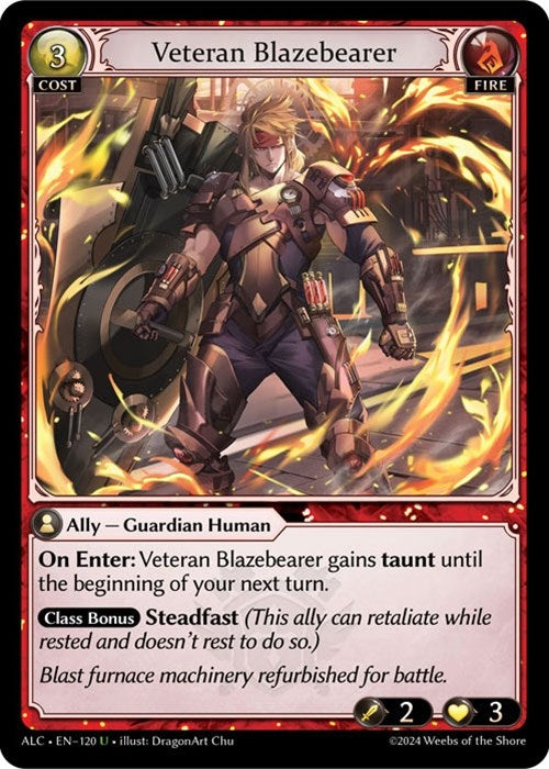 Image for Veteran Blazebearer (Alchemical Revolution) (120) - Grand Archive TCG