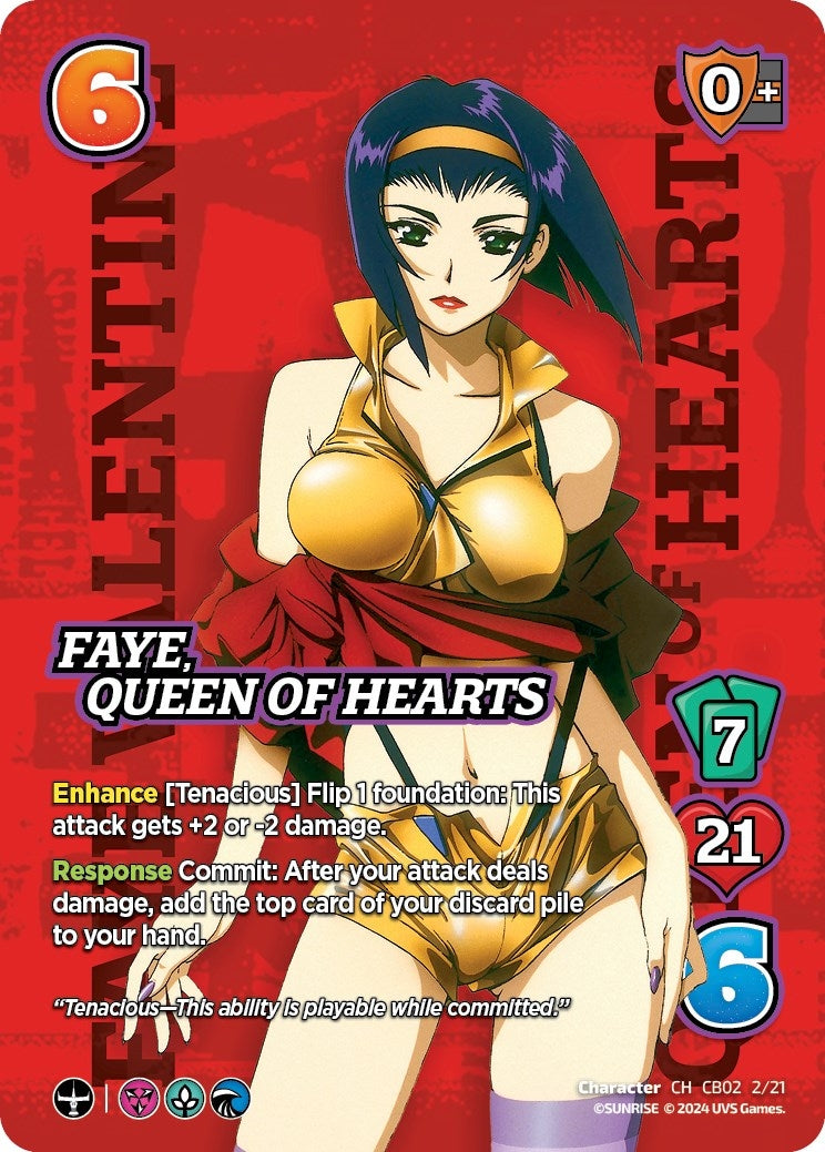 Image for Faye, Queen of Hearts (Challenger Series: Cowboy Bebop and Trigun Stampede) (CB02 2/21) - UniVersus