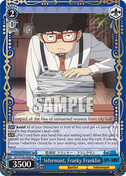 Image for Informant, Franky Franklin (SPY x FAMILY) (SPY/S106-E089 U) - Weiss Schwarz