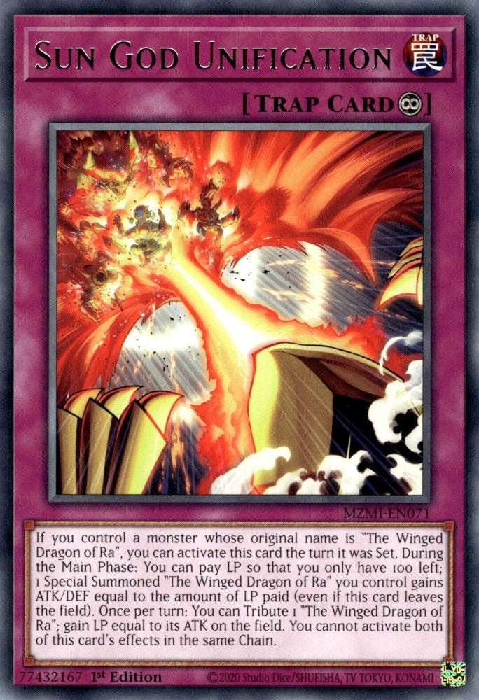 Image for Sun God Unification (Maze of Millennia) (MZMI-EN071) - YuGiOh