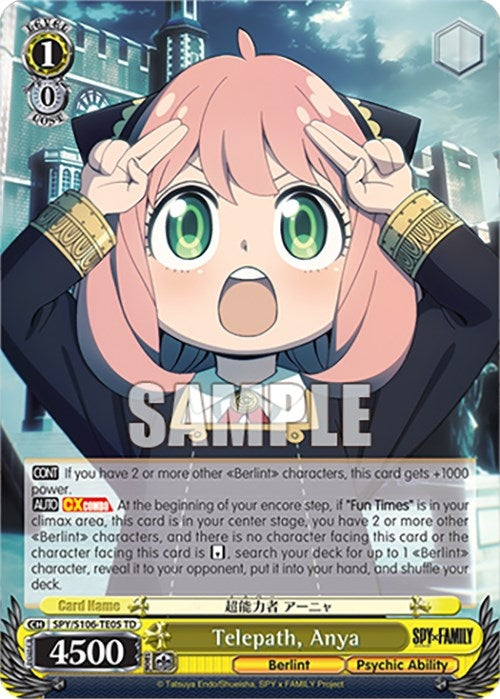 Image for Telepath, Anya (SPY x FAMILY) (SPY/S106-TE05 TD) - Weiss Schwarz