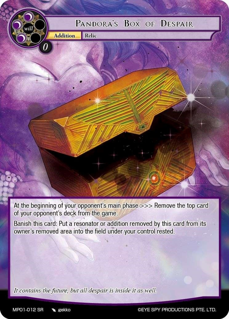 Image for Pandora's Box of Despair (Masterpiece "Pilgrim-Memories") (MP01-012 SR) - Force of Will
