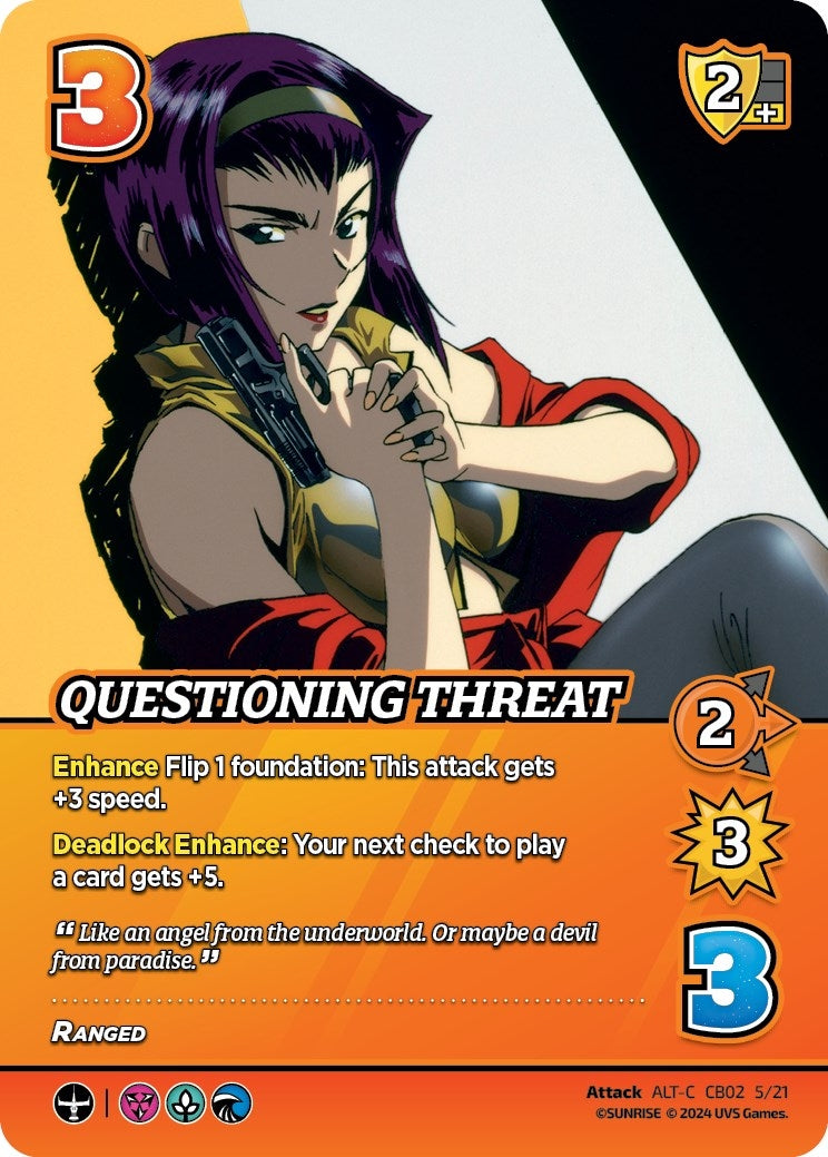 Image for Questioning Threat (Alternate Art) (Challenger Series: Cowboy Bebop and Trigun Stampede) (CB02 5/21) - UniVersus