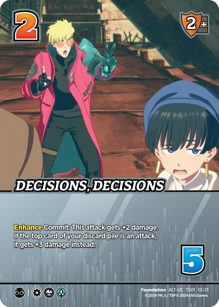 Image for Decisions, Decisions (Alternate Art) (Challenger Series: Cowboy Bebop and Trigun Stampede) (TS01 13/21) - UniVersus