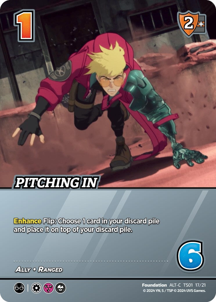 Image for Pitching In (Alternate Art) (Challenger Series: Cowboy Bebop and Trigun Stampede) (TS01 17/21) - UniVersus