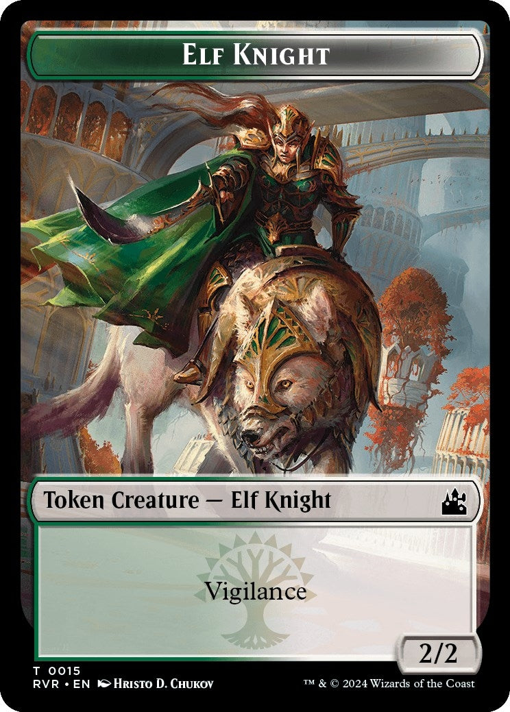 Image for Elf Knight // Zombie Double-Sided Token (Ravnica Remastered) (15 // 6) - Magic: The Gathering