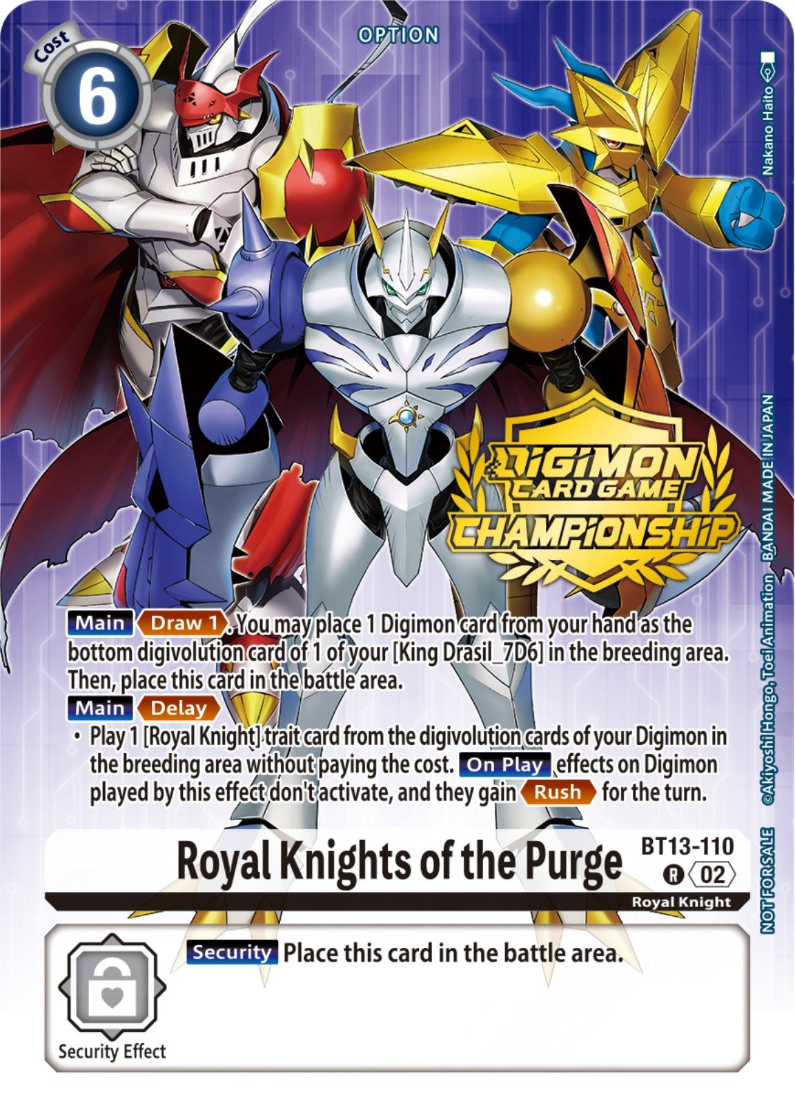 Image for Royal Knights of the Purge (Championship 2023 Tamers Pack) (BT13) (13110)