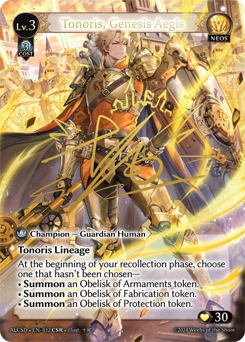 Image for Tonoris, Genesis Aegis (CSR) (Alchemical Revolution Starter Decks) (012) - Grand Archive TCG