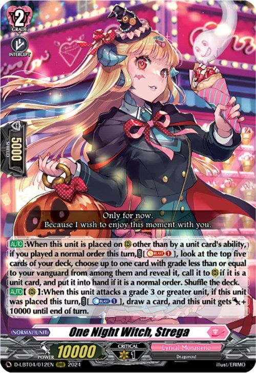 Image for One Night Witch, Strega (D-LBT04: Lyrical Monasterio ~Trick or Trick!~) (D-LBT04/012EN) - Cardfight Vanguard