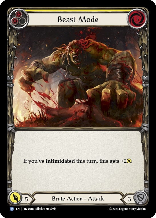 Image for Beast Mode (Yellow) (Heavy Hitters) (HVY018) - Flesh and Blood TCG