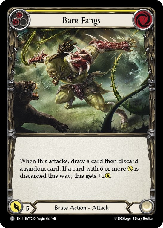 Image for Bare Fangs (Yellow) (Heavy Hitters) (HVY030) - Flesh and Blood TCG