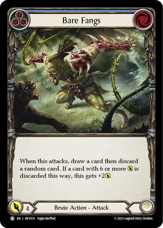 Image for Bare Fangs (Blue) (Heavy Hitters) (HVY031) - Flesh and Blood TCG