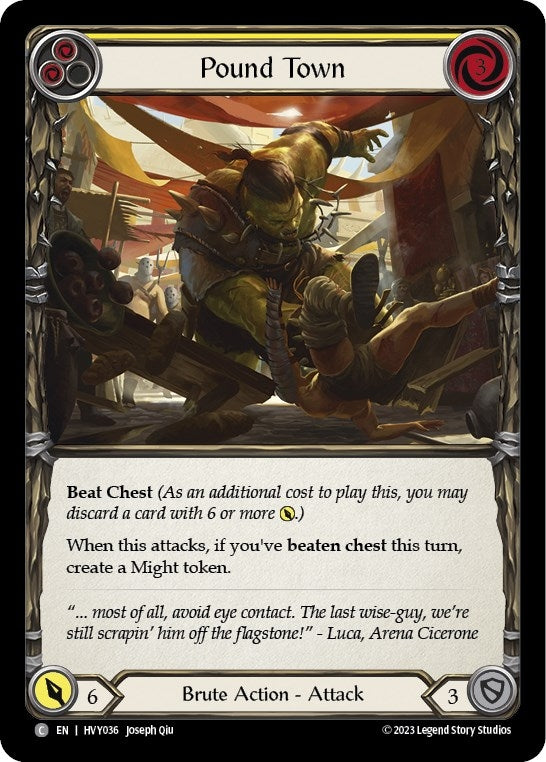 Image for Pound Town (Yellow) (Heavy Hitters) (HVY036) - Flesh and Blood TCG