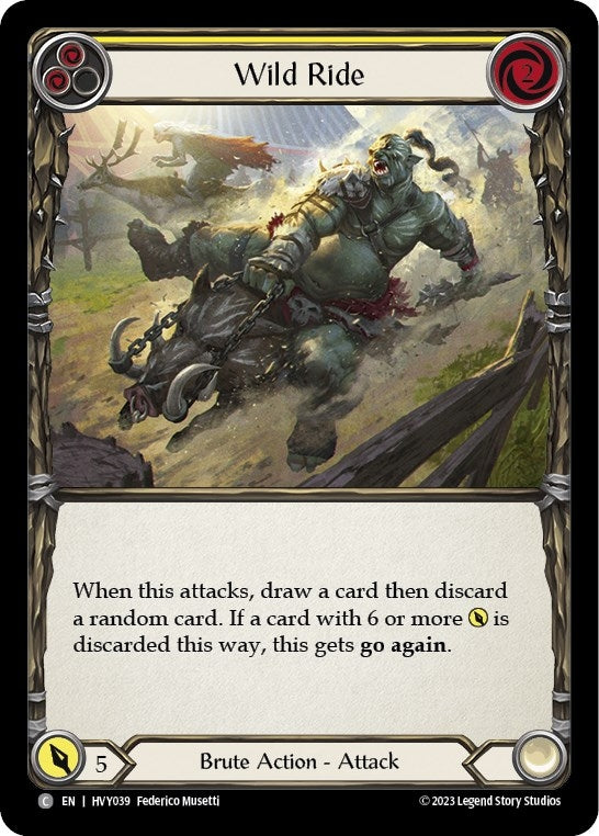Image for Wild Ride (Yellow) (Heavy Hitters) (HVY039) - Flesh and Blood TCG