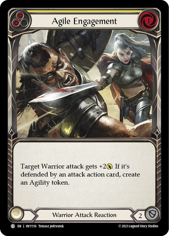 Image for Agile Engagement (Yellow) (Heavy Hitters) (HVY116) - Flesh and Blood TCG
