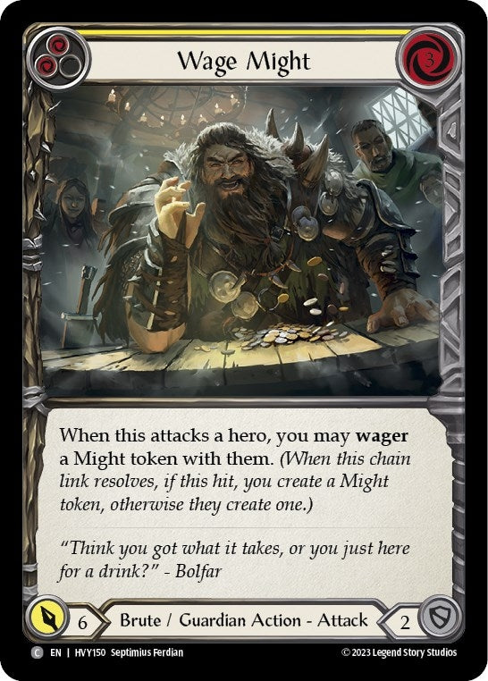 Image for Wage Might (Yellow) (Heavy Hitters) (HVY150) - Flesh and Blood TCG