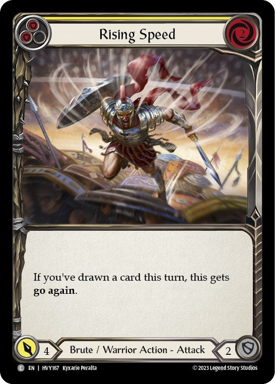 Image for Rising Speed (Yellow) (Heavy Hitters) (HVY167) - Flesh and Blood TCG