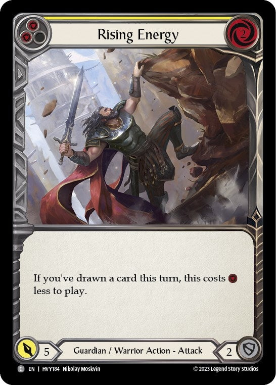 Image for Rising Energy (Yellow) (Heavy Hitters) (HVY184) - Flesh and Blood TCG