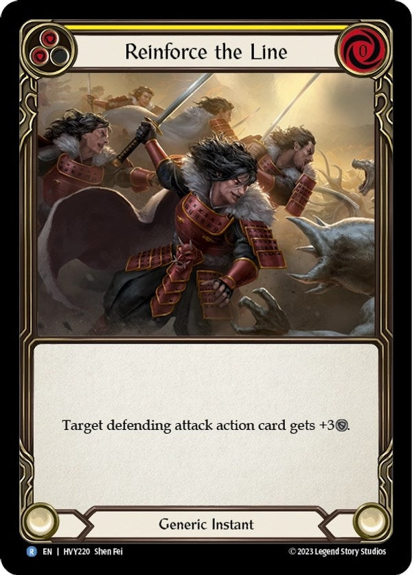 Image for Reinforce the Line (Yellow) (Heavy Hitters) (HVY220) - Flesh and Blood TCG