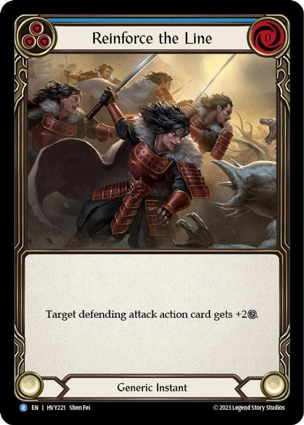 Image for Reinforce the Line (Blue) (Heavy Hitters) (HVY221) - Flesh and Blood TCG