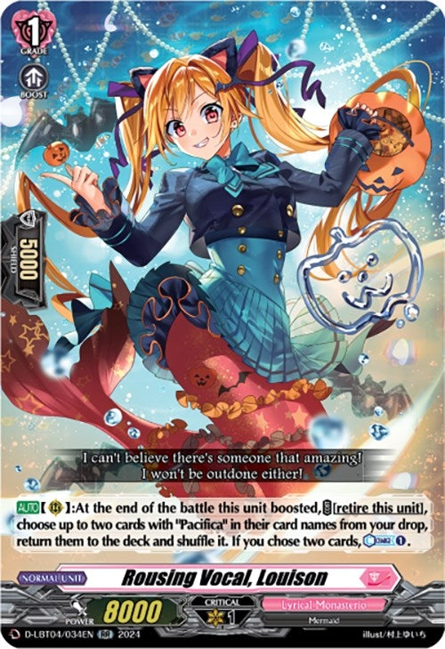 Image for Rousing Vocal, Louison (D-LBT04: Lyrical Monasterio ~Trick or Trick!~) (D-LBT04/034EN) - Cardfight Vanguard