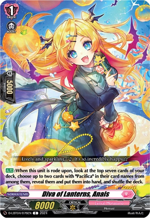 Image for Diva of Lanterns, Anais (D-LBT04: Lyrical Monasterio ~Trick or Trick!~) (D-LBT04/076EN) - Cardfight Vanguard
