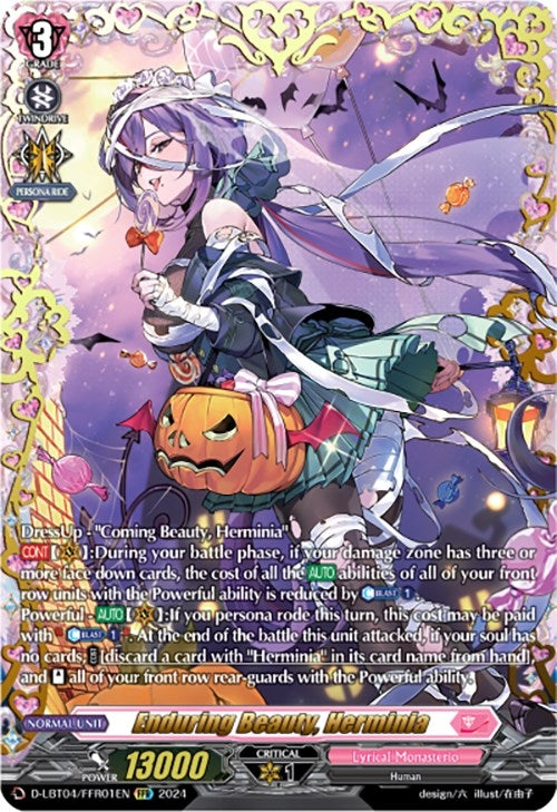 Image for Enduring Beauty, Herminia (FFR) (D-LBT04: Lyrical Monasterio ~Trick or Trick!~) (D-LBT04/FFR01EN) - Cardfight Vanguard