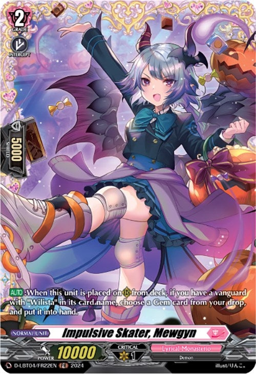 Image for Impulsive Skater, Mewgyn (FR) (D-LBT04: Lyrical Monasterio ~Trick or Trick!~) (D-LBT04/FR22EN) - Cardfight Vanguard