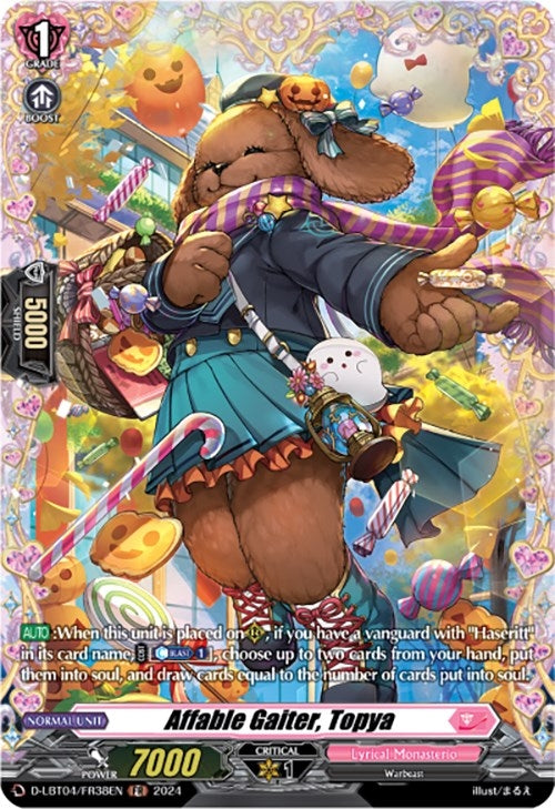 Image for Affable Gaiter, Topya (FR) (D-LBT04: Lyrical Monasterio ~Trick or Trick!~) (D-LBT04/FR38EN) - Cardfight Vanguard