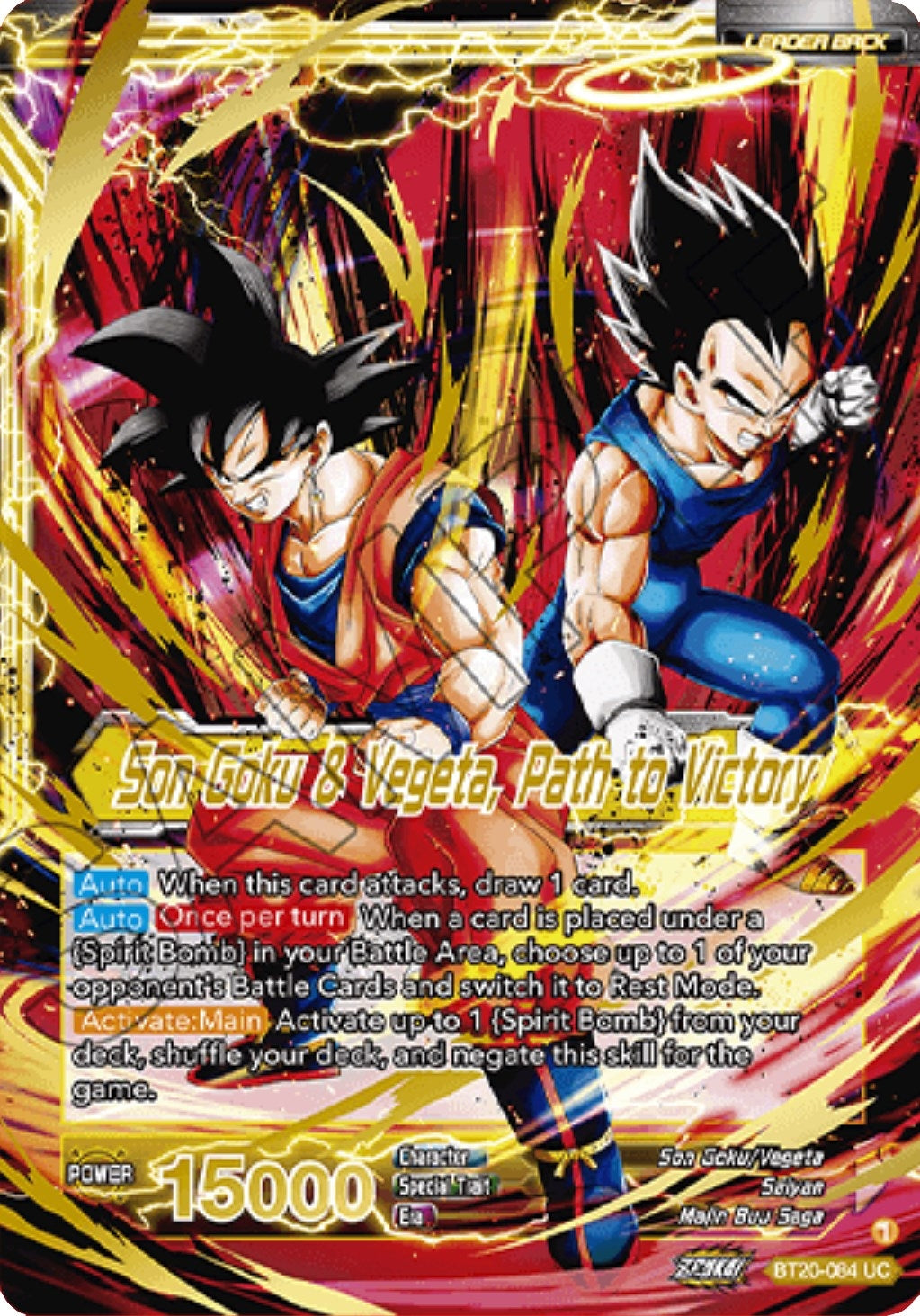Image for SS Vegito // Son Goku & Vegeta, Path to Victory (Giant Card) (Oversized Cards) (BT20-084) - Dragon Ball Super: Masters