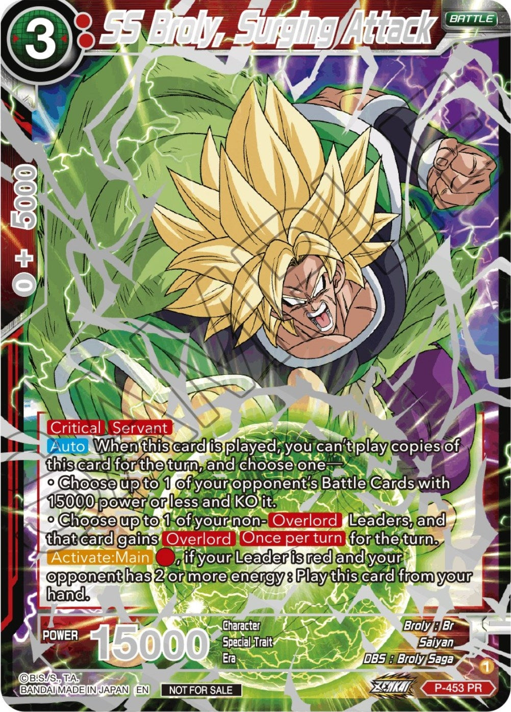 Image for SS Broly, Surging Attack (Championship 2023 Reward Alternate Art Card Set) (Holo) (Tournament Promotion Cards) (P-453) - Dragon Ball Super: Masters