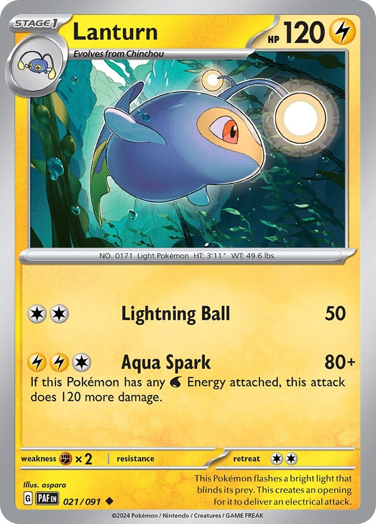 Image for Lanturn (SV: Paldean Fates) (021/091) - Pokemon