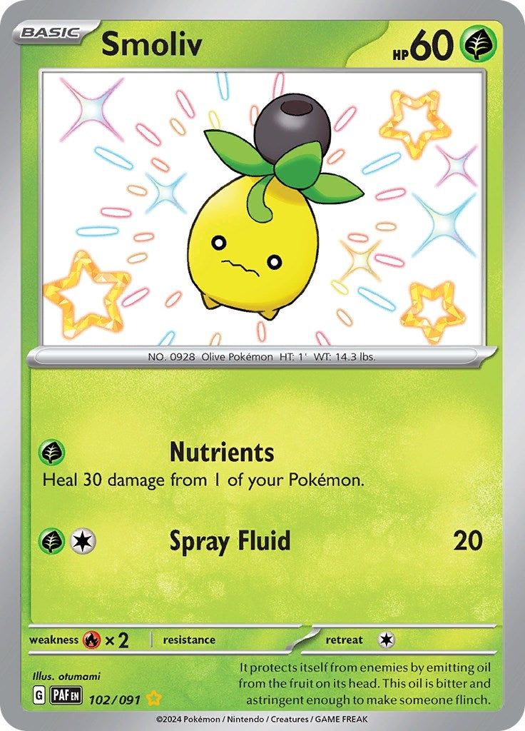 Image for Smoliv (SV: Paldean Fates) (102/091) - Pokemon