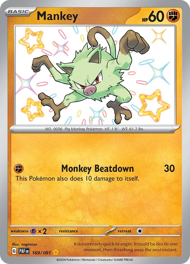 Image for Mankey (SV: Paldean Fates) (169/091) - Pokemon