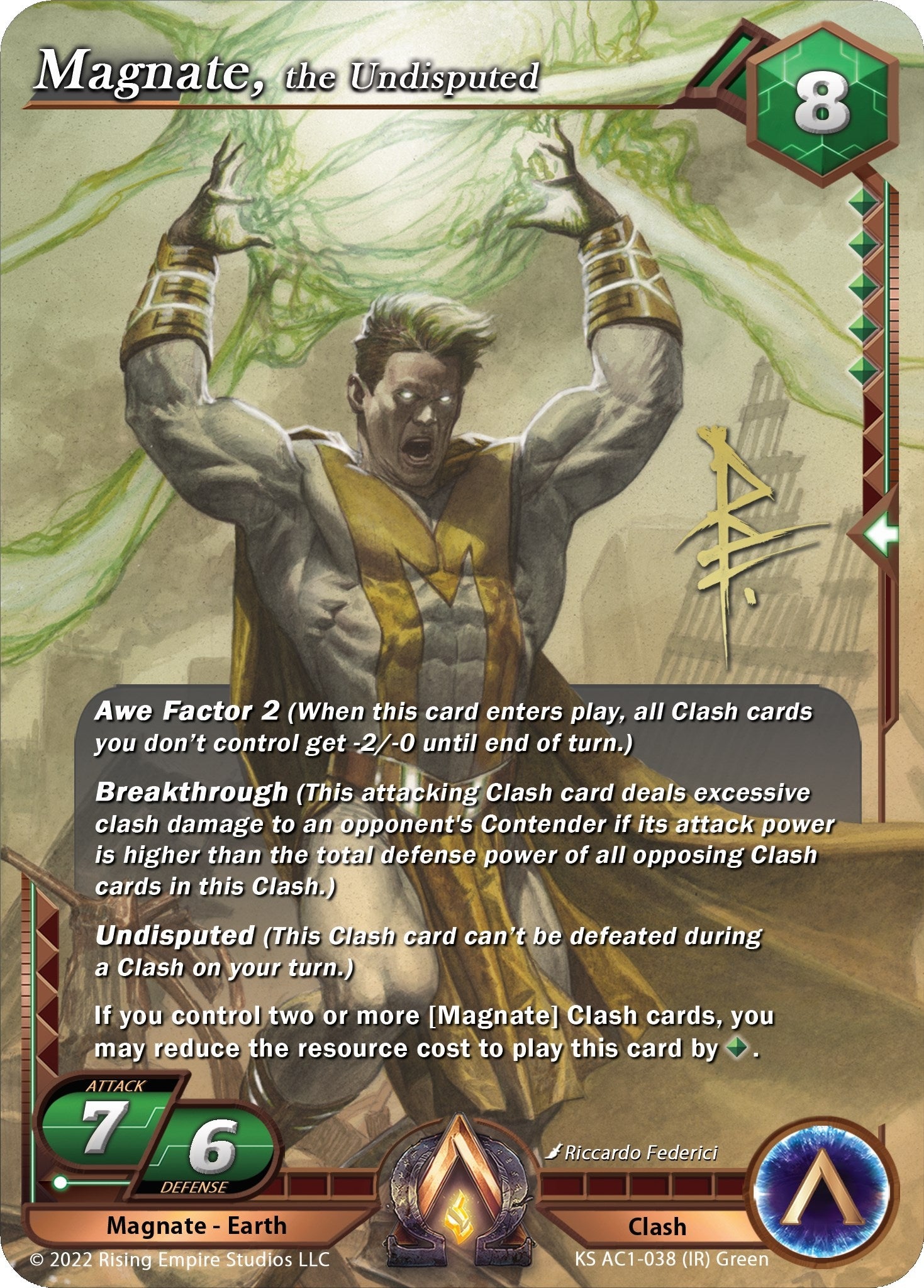 Image for Magnate, the Undisputed (Iconic Rare) (The Awakening (Kickstarter)) (KS AC1-038) - Alpha Clash