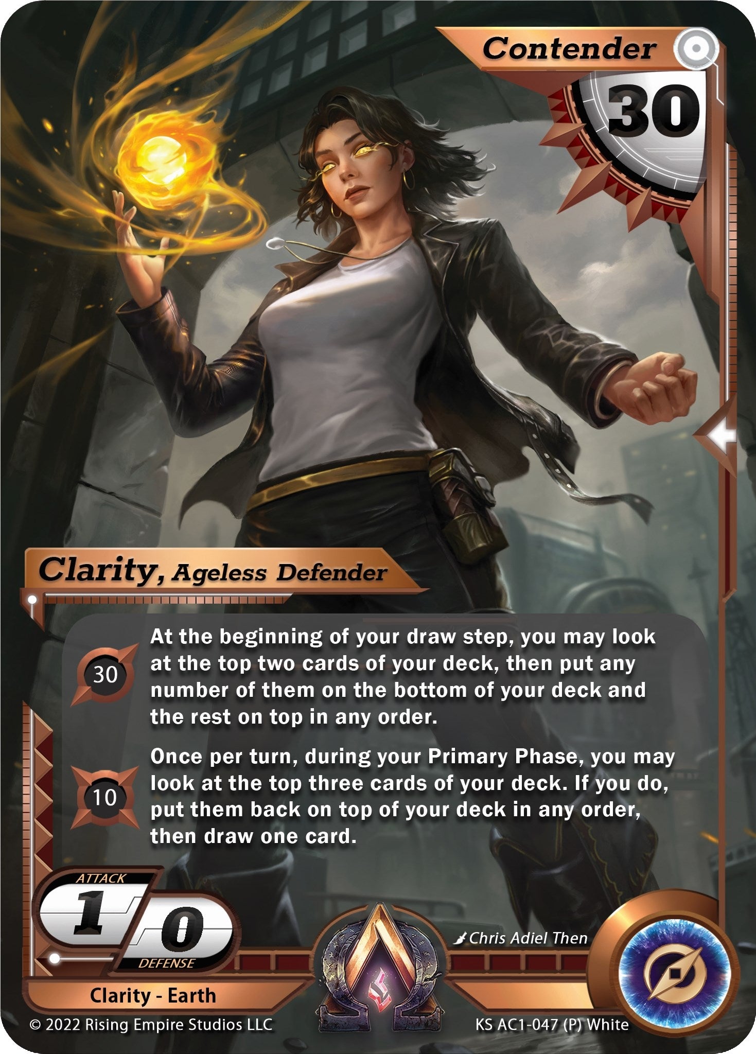 Image for Clarity, Ageless Defender (Stretch Goal Promo) (The Awakening (Kickstarter)) (KS AC1-047) - Alpha Clash
