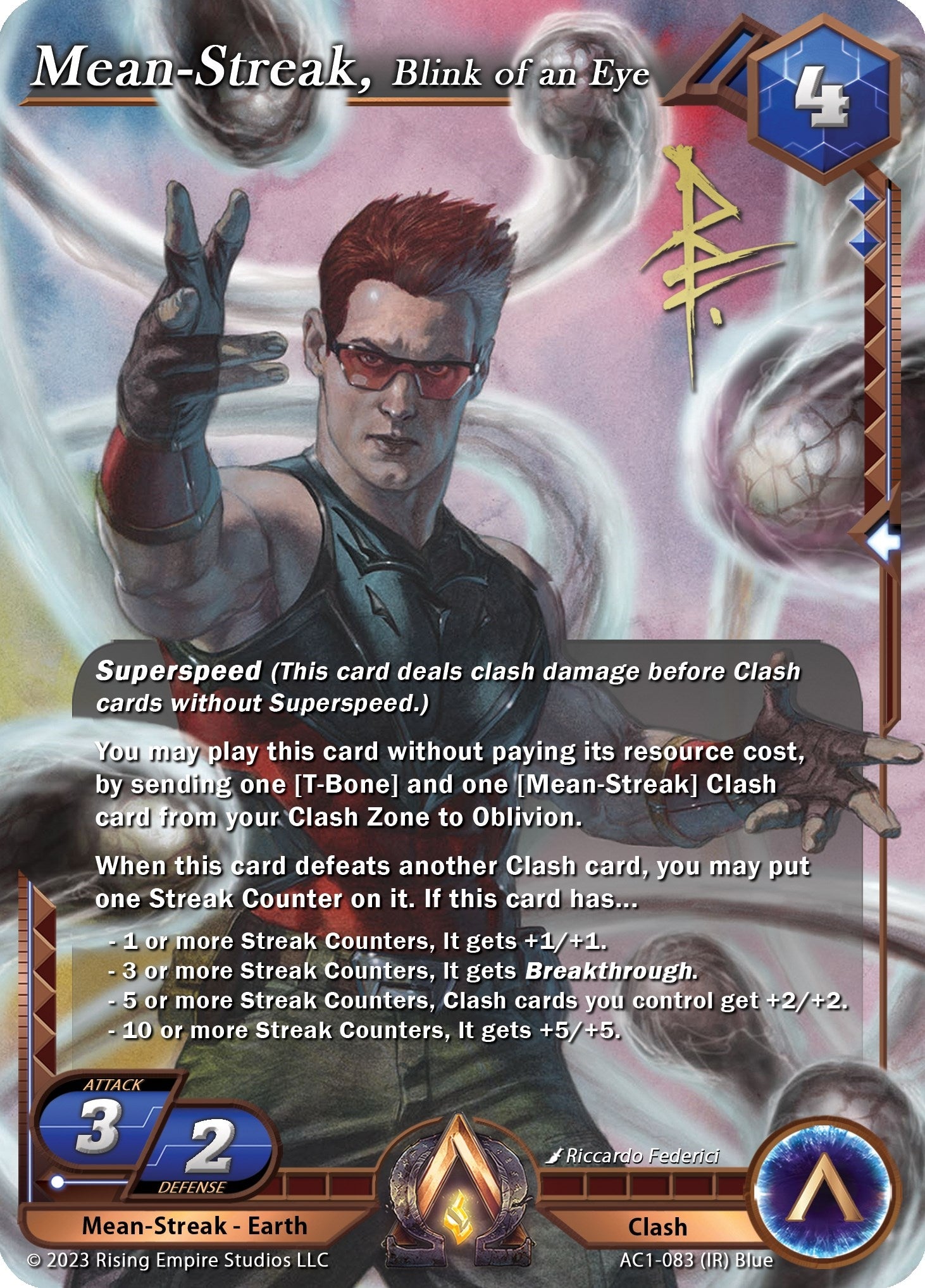 Image for Mean-Streak, Blink of an Eye (Iconic Rare) (The Awakening) (AC1-083) - Alpha Clash